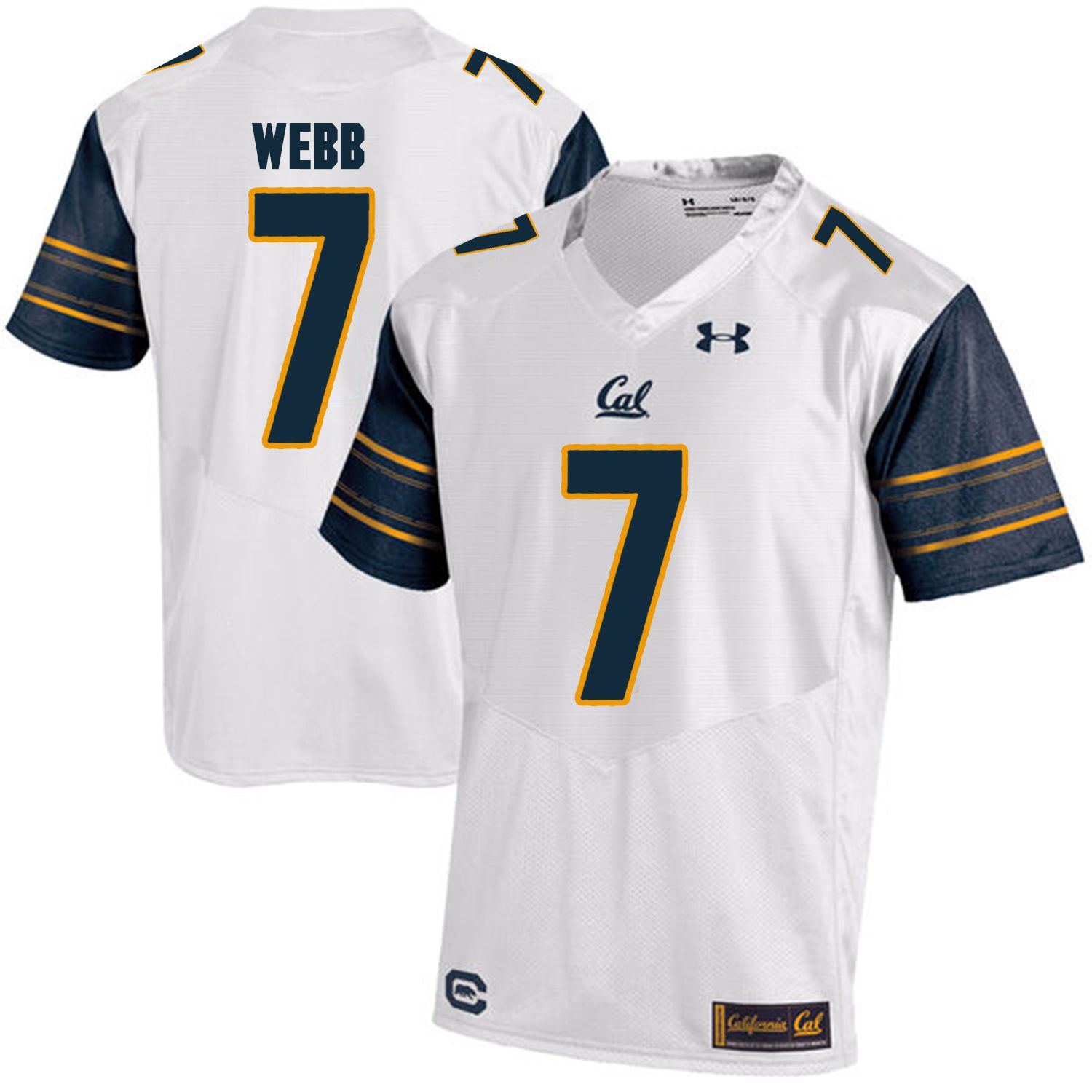 Men California Golden Bears #7 Davis Webb White Customized NCAA Jerseys